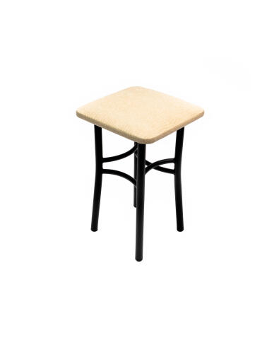 Табурет ВВР Квадрат бежевый крокодил/черный, экокожа