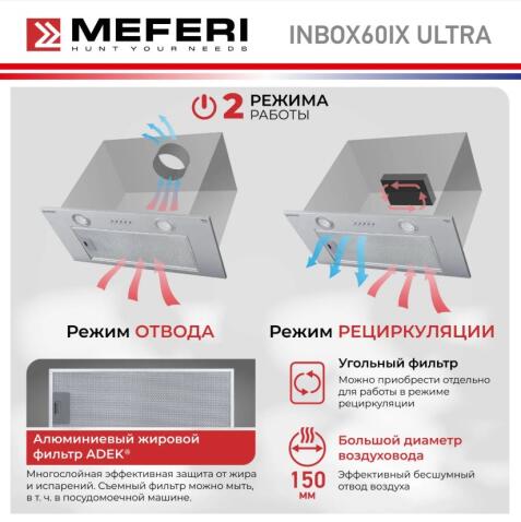Вытяжка кухонная MEFERI INBOX60IX ULTRA