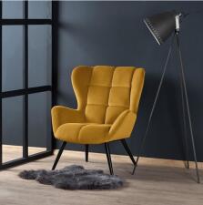 Кресло HALMAR TYRION горчичный/черный