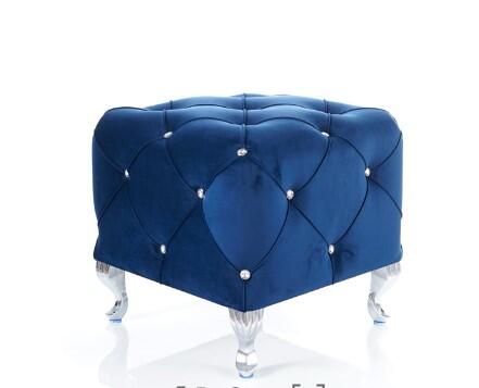 Пуф SIGNAL HESTIA K Velvet Bluvel 86 темно-синий/серебряный