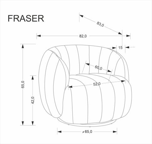 Кресло HALMAR FRASER темно-бежевый