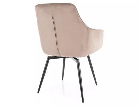 Стул SIGNAL SERVIO Velvet Bluvel 40 темно-бежевый/черный, поворотный