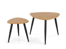 Комплект HALMAR NICEA 2 (2 стола журнальных) дуб золотой/черный, 40/40/41 и 60/60/49