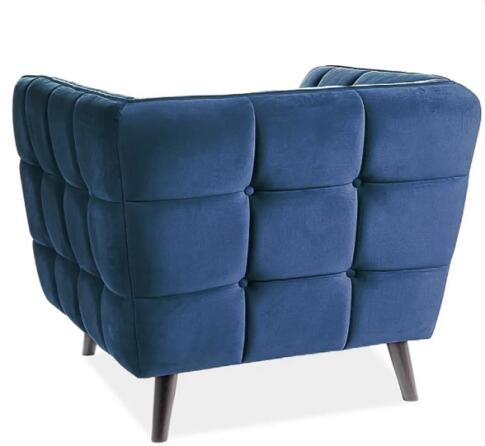 Кресло SIGNAL CASTELLO 1 Velvet Bluvel 86 темно-синий/венге