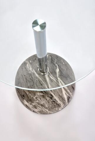 Стол журнальный HALMAR ARIANA серый мрамор/прозрачный
