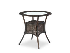 Стол обеденный HALMAR MIDAS искуств. ротанг/темно-коричневый, 74/74