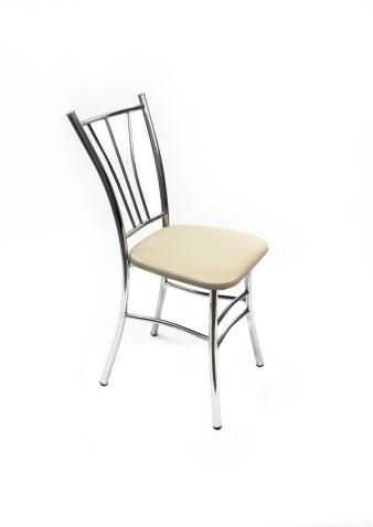 Стул ВВР Трилогия ваниль/хром, экокожа