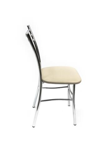 Стул ВВР Трио ваниль/хром, экокожа