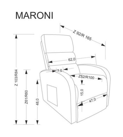 Кресло HALMAR MARONI раскланое, бежевый