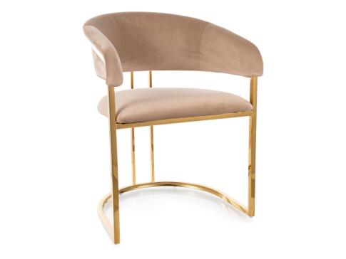 Стул SIGNAL TULIPE Velvet Bluvel 28 бежевый/золотой