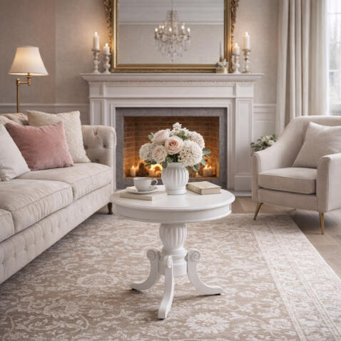 Стол журнальный SIGNAL NEVADA D белый/белый