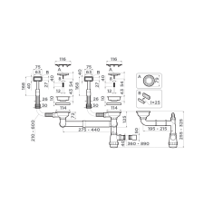 Арматура для двухчашевых моек Omoikiri WK-2C LG