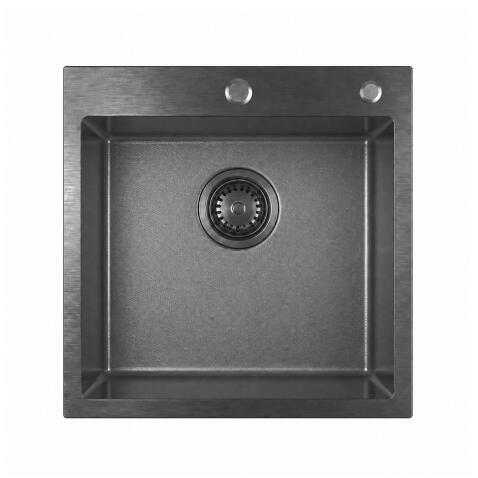 Кухонная мойка из нержавейки BLANTEK LS-5050SNB Snake texture black