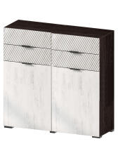 Тумба САНТАН Шаде ТБ-3413 Черный ясень/Санторини белый