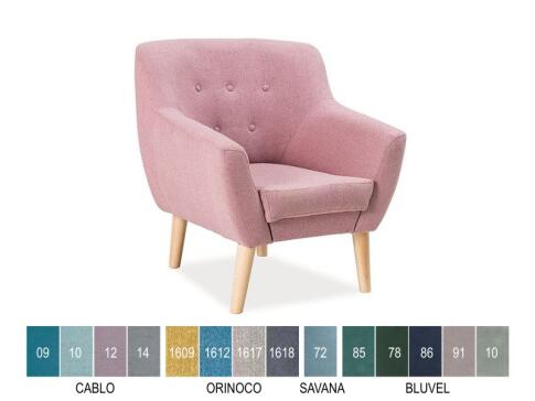 Кресло SIGNAL NORDIC 1 Velvet Bluvel 78 зеленый/бук