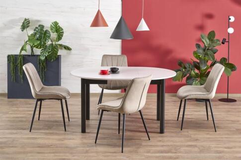 Стол обеденный HALMAR RINGO кашемир/черный 102-142/102