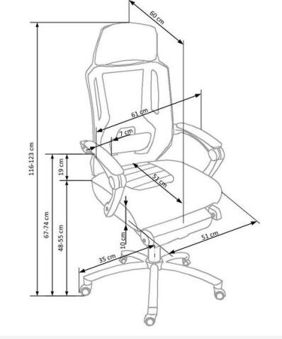 Кресло компьютерное HALMAR FREEMAN черный/серый