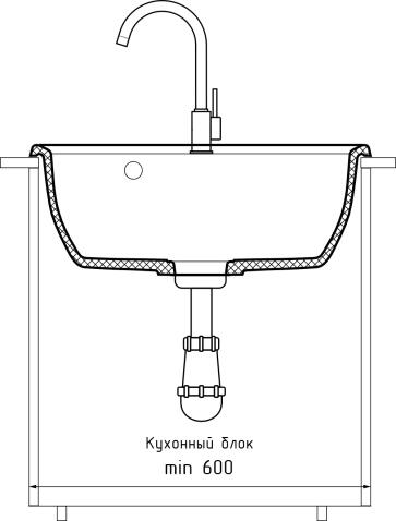 Кухонная мойка GRANFEST VERTEX V-580 песочный
