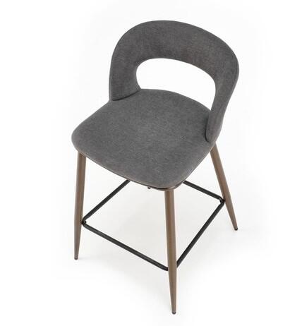 Стул барный HALMAR H114 серый/ореховый