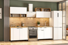 Кухонный гарнитур NN Мебель "Монако K" Серия 2 (2,0 м) Дуб Золотой/Белый матовый/Дуб Вотан