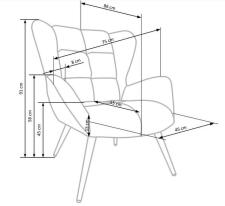Кресло HALMAR TYRION бежевый/черный