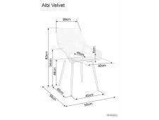 Стул SIGNAL ALBI Velvet tap. 148 светло-серый/черный мат