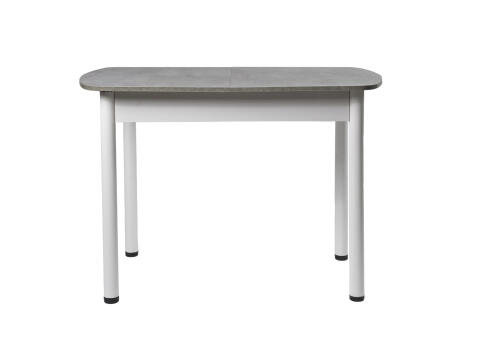 Стол ВВР ЛДСП Раздвижной Камень Светлый/Прямое белый, 110/150/70