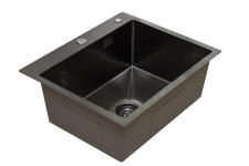 Кухонная мойка из нержавейки BLANTEK LS-5848HN Honeycomb Nano black