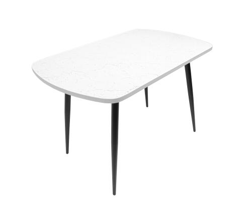 Стол ВВР Пластиковый Мрамор марквина белый/черный №2 110/70