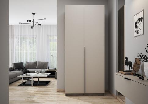 Шкаф МК Стиль БОХО ШК-001 ЛДСП дуб крафт серый/кашемир