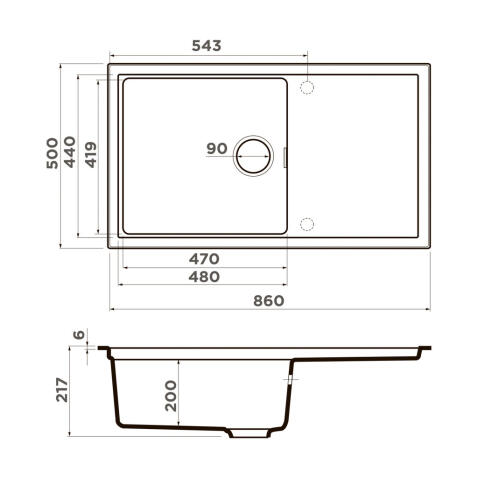 Кухонная мойка Omoikiri Sintesi 86-WH Artceramic/белый