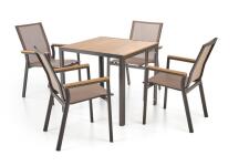 Стул HALMAR FIERRO черный/серый/коричневый