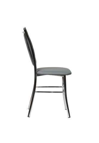 Стул ВВР Марсель серый/хром, экокожа