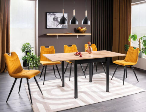 Стол обеденный SIGNAL FLIP дуб артизан/черный 80-160/80