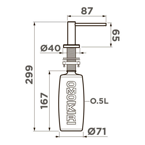 Дозатор Omoikiri OM-10 GB графит