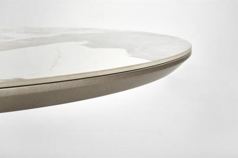 Стол обеденный HALMAR ROBINSON бежевый мрамор/капучино/черный 160-200/90