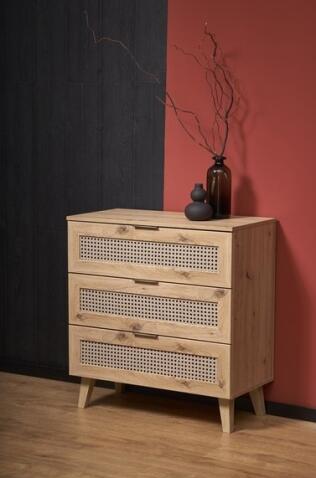 Комод HALMAR BORNEO KM-2 дуб артизан/черный