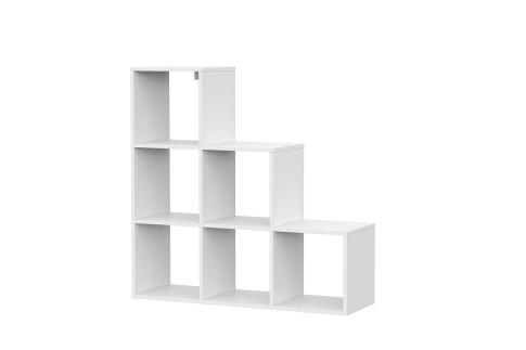 Стеллаж NN Мебель (МС Токио) лесенка Белый текстурный