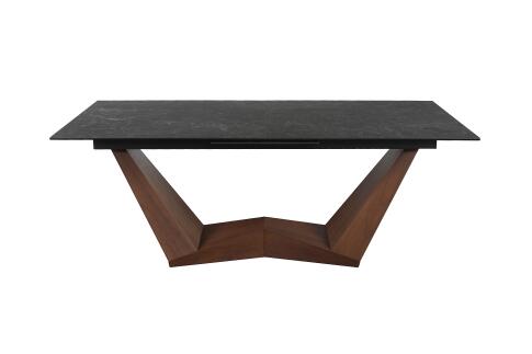 Стол обеденный SIGNAL BONUCCI Ceramic Nero Greco черный/черный мат 200-250/98