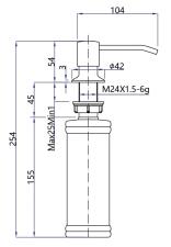 Дозатор GRANFEST QUARZ Круглый Z-5001 темно-серый