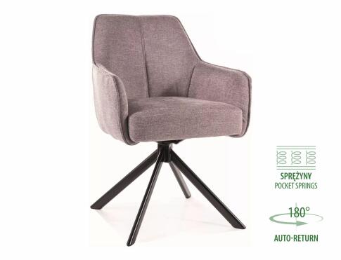 Стул SIGNAL NOTTI Brego 07 серый/черный, поворотный