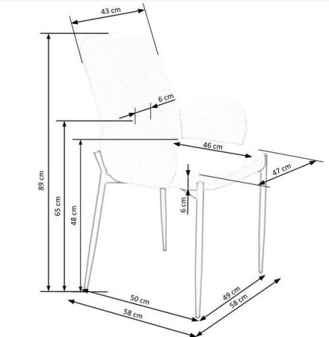 Стул HALMAR K477 кремовый/черный