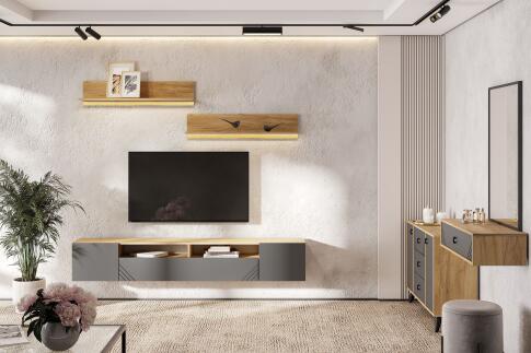 Стол туалетный NN Мебель (МС Байкал К) Дуб Золотой/Графит (навесной)