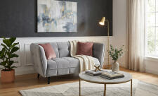 Диван SIGNAL CASTELLO 2 Velvet Bluvel 03 светло-серый/венге