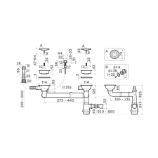 Арматура для полуторачашевых моек Omoikiri WK-1,5CL-R AB022-A