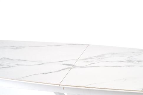 Стол обеденный HALMAR VIVALDI белый мрамор/белый 160-200/89