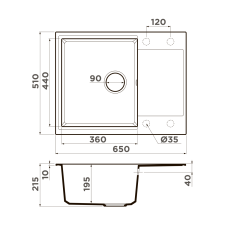 Кухонная мойка Omoikiri Daisen 65-WH Artgranit/белый