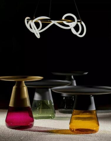 Стол журнальный SIGNAL TIFFANY A черный/зеленый, 50/52