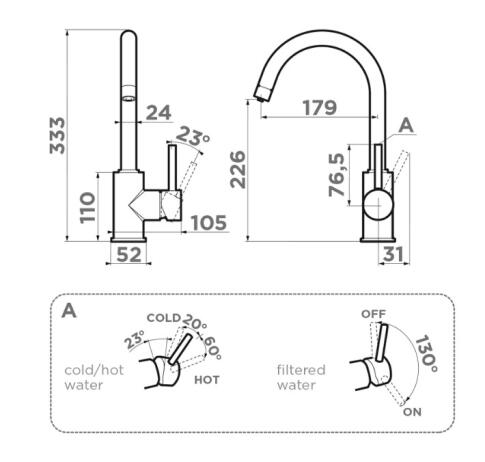 Смеситель для кухни Omoikiri Shinagawa 2 Plus-SA бежевый