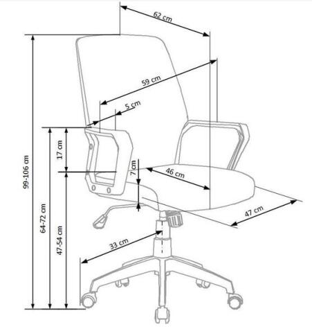 Кресло компьютерное HALMAR SPIN 2 белый/светло-серый